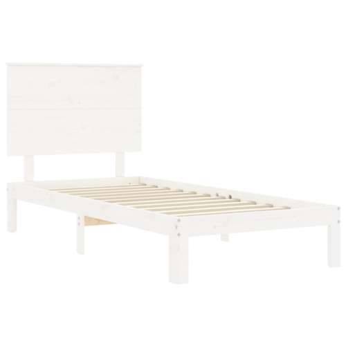 Okvir kreveta bez madraca bijeli 90 x 200 cm masivna borovina Cijena