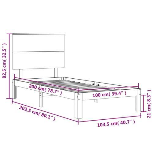 Okvir kreveta bez madraca bijeli 100x200 cm konstruirano drvo - Bijela 100 x 200 cm Cijena