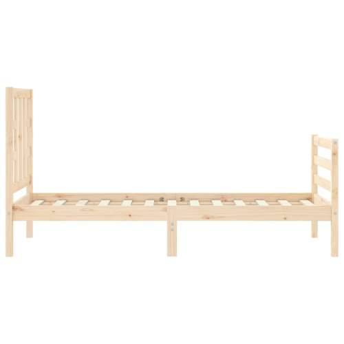 Okvir kreveta s uzglavljem mali jednokrevetni masivno drvo - Prirodna 75 x 190 cm Cijena