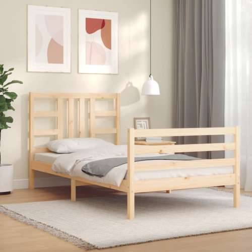 Okvir kreveta s uzglavljem za jednu osobu od masivnog drva - Prirodna 90 x 190 cm Cijena