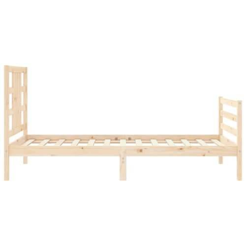 Okvir kreveta s uzglavljem za jednu osobu od masivnog drva - Prirodna 90 x 190 cm Cijena
