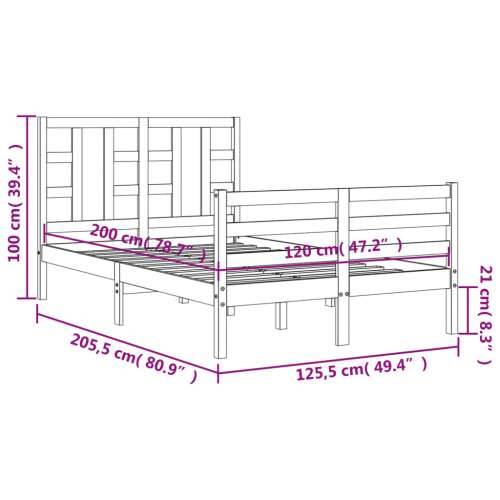 Okvir kreveta s uzglavljem bijeli 120 x 200 cm od masivnog drva - Bijela 120 x 200 cm Cijena