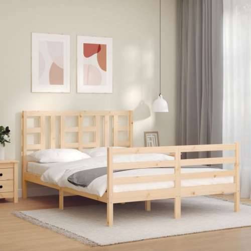 Okvir kreveta s uzglavljem 160 x 200 cm od masivnog drva - Prirodna 160 x 200 cm Cijena