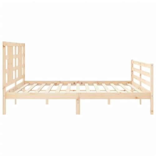 Okvir kreveta s uzglavljem 200 x 200 cm od masivnog drva - Prirodna 200 x 200 cm Cijena