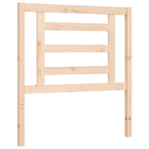 Okvir kreveta s uzglavljem za jednu osobu od masivnog drva - Prirodna 90 x 190 cm Cijena