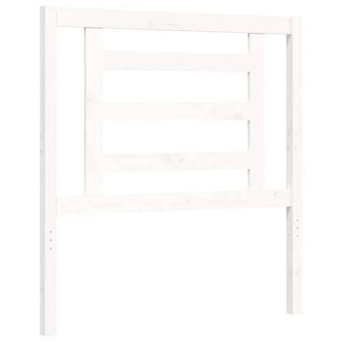 Okvir kreveta s uzglavljem bijeli za jednu osobu masivno drvo - Bijela 90 x 190 cm Cijena