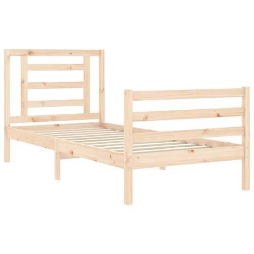 Okvir kreveta s uzglavljem 90 x 200 cm od masivnog drva - Prirodna 90 x 200 cm Cijena