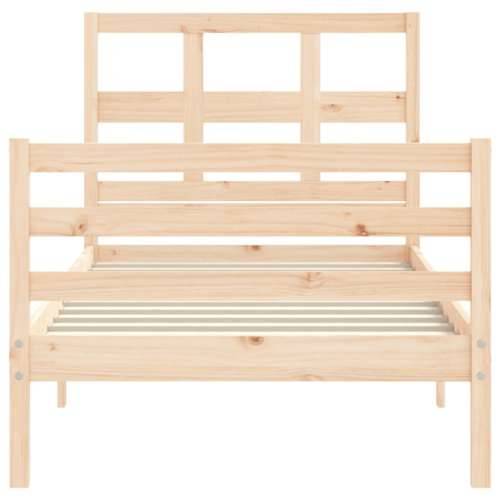 Okvir kreveta s uzglavljem za jednu osobu od masivnog drva - Prirodna 90 x 190 cm Cijena