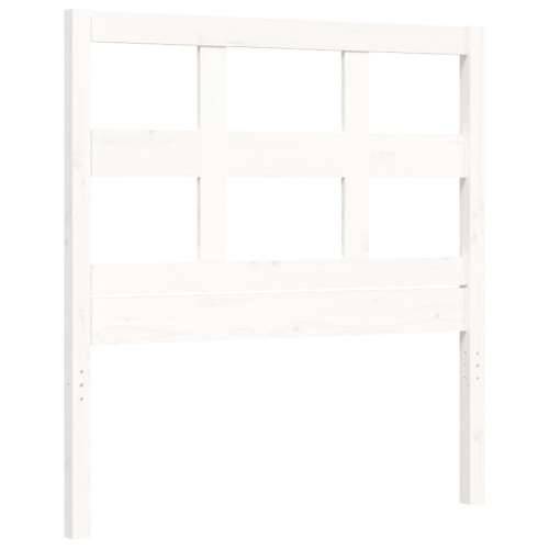 Okvir kreveta s uzglavljem bijeli za jednu osobu masivno drvo - Bijela 90 x 190 cm Cijena