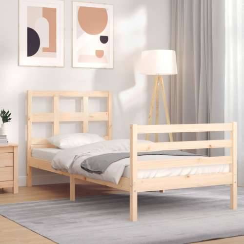 Okvir kreveta s uzglavljem 90 x 200 cm od masivnog drva - Prirodna 90 x 200 cm Cijena