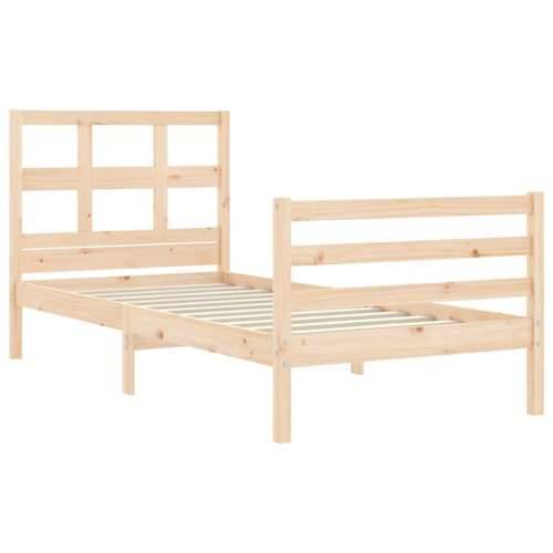 Okvir kreveta s uzglavljem 90 x 200 cm od masivnog drva - Prirodna 90 x 200 cm Cijena