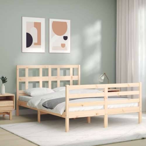 Okvir kreveta s uzglavljem 120 x 200 cm od masivnog drva - Prirodna 120 x 200 cm Cijena