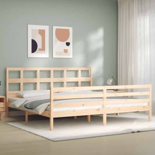 Okvir kreveta s uzglavljem 200 x 200 cm od masivnog drva - Prirodna 200 x 200 cm Cijena