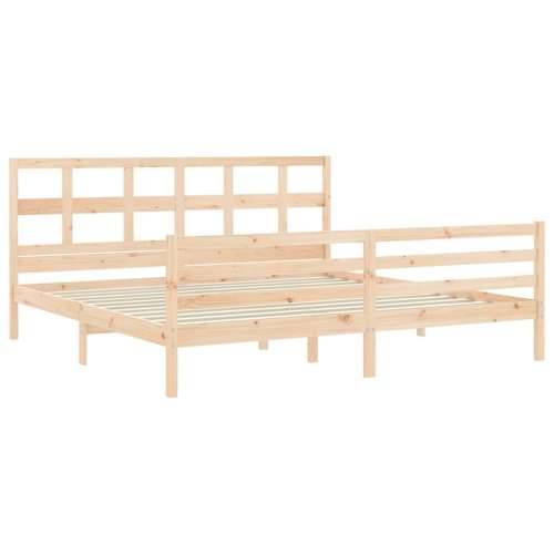 Okvir kreveta s uzglavljem 200 x 200 cm od masivnog drva - Prirodna 200 x 200 cm Cijena