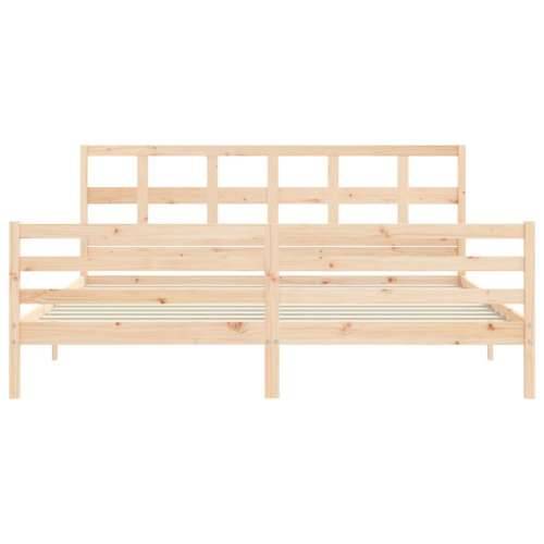 Okvir kreveta s uzglavljem 200 x 200 cm od masivnog drva - Prirodna 200 x 200 cm Cijena