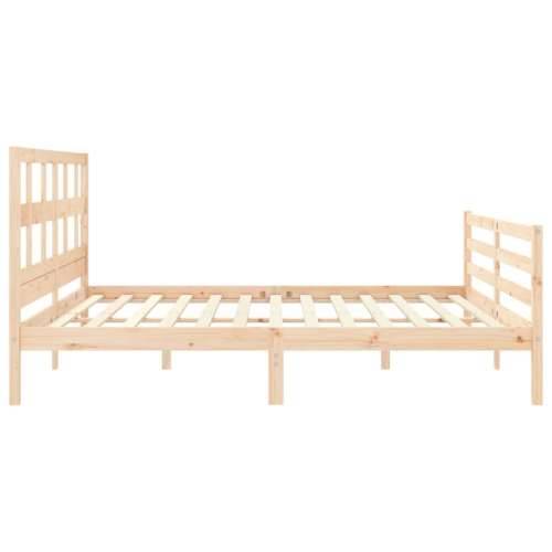 Okvir kreveta s uzglavljem 200 x 200 cm od masivnog drva - Prirodna 200 x 200 cm Cijena