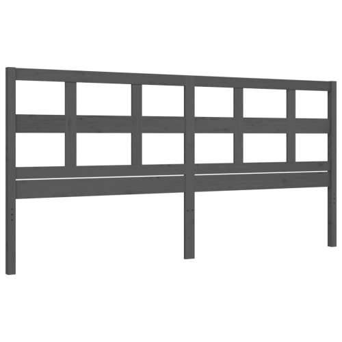 Okvir za krevet s uzglavljem sivi 200 x 200 cm od masivnog drva - Siva 200 x 200 cm Cijena
