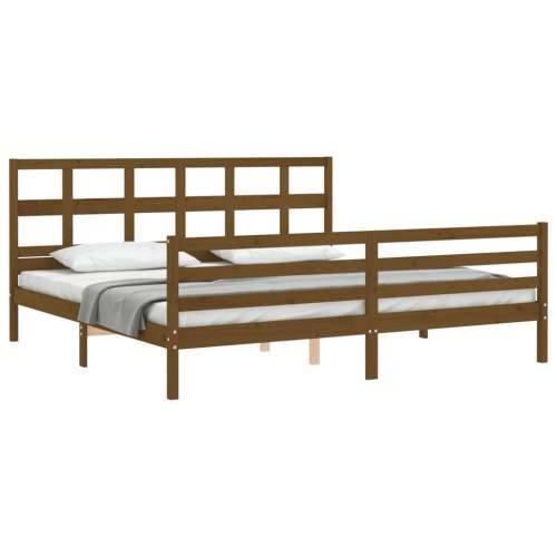 Okvir kreveta s uzglavljem boja meda 200x200cm od masivnog drva - boja meda 200 x 200 cm Cijena