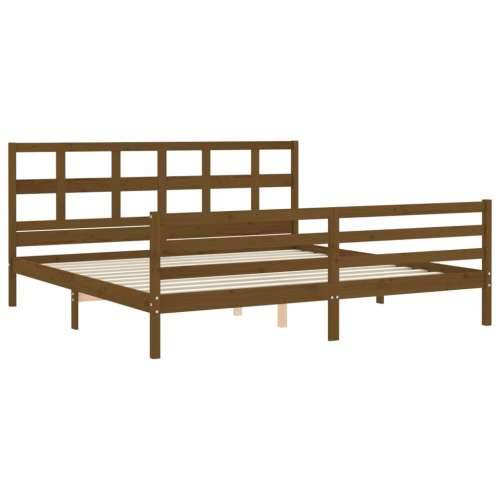 Okvir kreveta s uzglavljem boja meda 200x200cm od masivnog drva - boja meda 200 x 200 cm Cijena