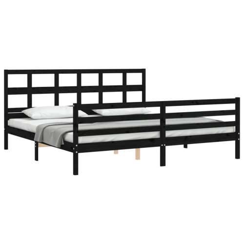 Okvir za krevet s uzglavljem crni 200 x 200 cm od masivnog drva - Crna 200 x 200 cm Cijena