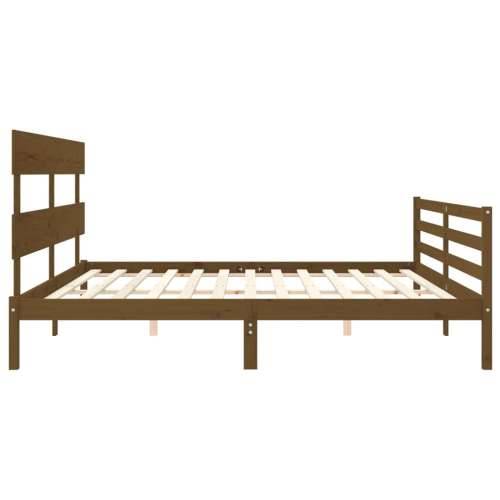 Okvir kreveta s uzglavljem boja meda 200x200cm od masivnog drva - boja meda 200 x 200 cm Nisko Cijena