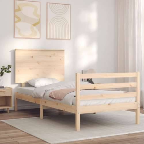 Okvir kreveta s uzglavljem mali jednokrevetni masivno drvo - Prirodna 75 x 190 cm Cijena