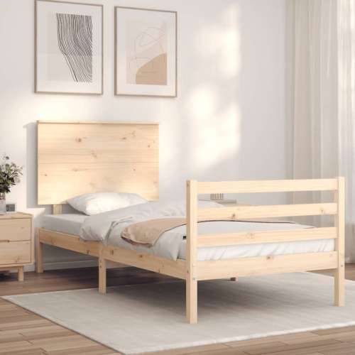 Okvir kreveta s uzglavljem mali jednokrevetni masivno drvo - Prirodna 75 x 190 cm Cijena