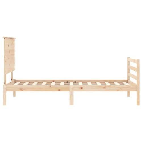 Okvir kreveta s uzglavljem mali jednokrevetni masivno drvo - Prirodna 75 x 190 cm Cijena