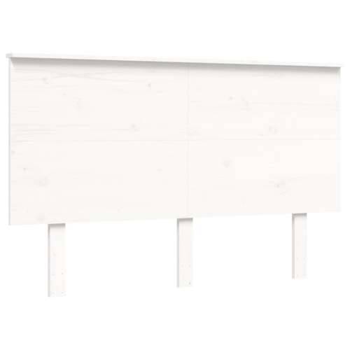Okvir kreveta s uzglavljem bijeli 140 x 190 cm od masivnog drva - Bijela 140 x 190 cm Cijena