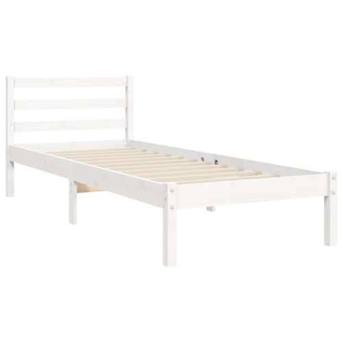 Okvir za krevet s uzglavljem crni 100x200 cm od masivnog drva - Bijela 100 x 200 cm Cijena