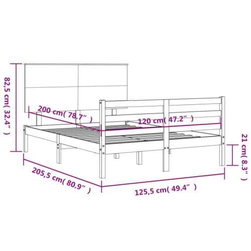 Okvir kreveta s uzglavljem 120 x 200 cm od masivnog drva - Prirodna 120 x 200 cm Cijena
