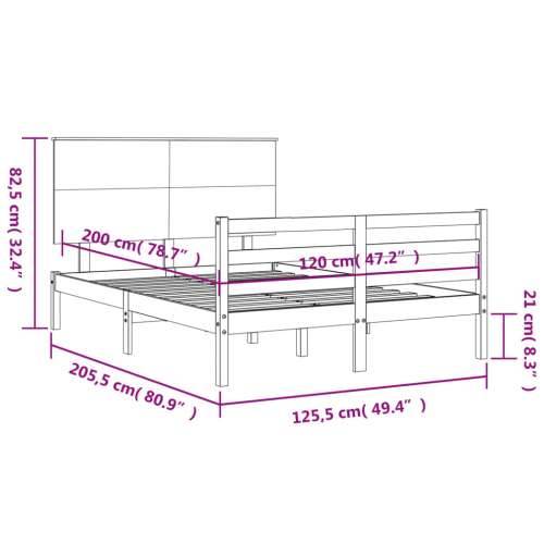 Okvir kreveta s uzglavljem bijeli 120 x 200 cm od masivnog drva - Bijela 120 x 200 cm Cijena