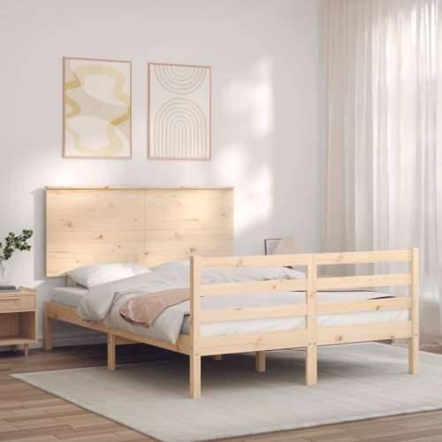 Okvir za krevet s uzglavljem 140x200 cm od masivnog drva - Prirodna 140 x 200 cm Cijena