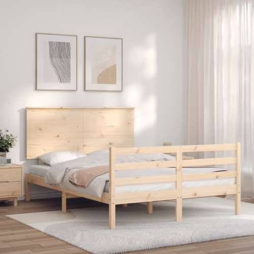 Okvir za krevet s uzglavljem 140x200 cm od masivnog drva - Prirodna 140 x 200 cm Cijena