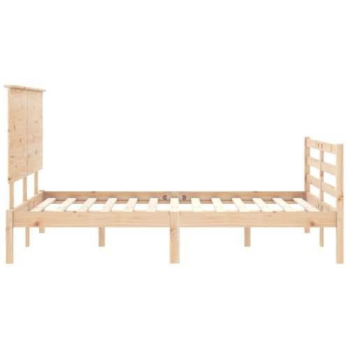 Okvir za krevet s uzglavljem 140x200 cm od masivnog drva - Prirodna 140 x 200 cm Cijena