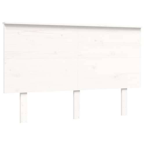 Okvir za krevet s uzglavljem bijeli 140x200 cm od masivnog drva Cijena