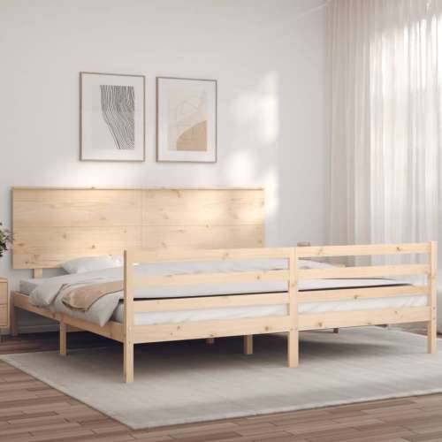 Okvir kreveta s uzglavljem 200 x 200 cm od masivnog drva