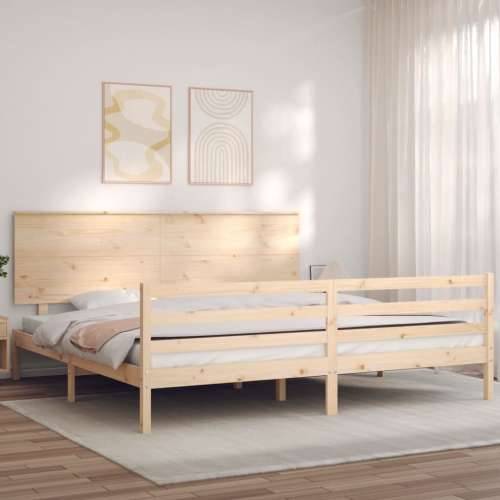 Okvir kreveta s uzglavljem 200 x 200 cm od masivnog drva Cijena