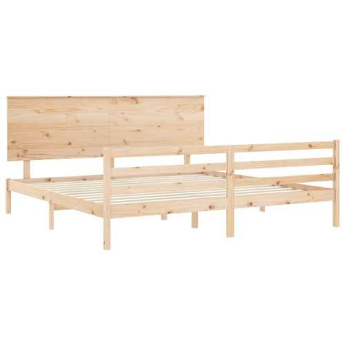 Okvir kreveta s uzglavljem 200 x 200 cm od masivnog drva Cijena
