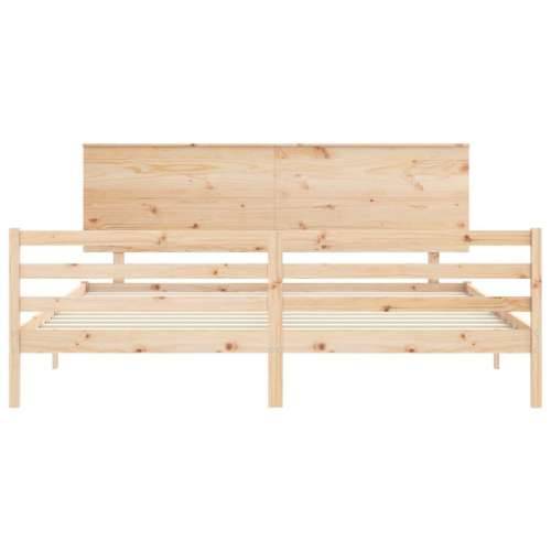 Okvir kreveta s uzglavljem 200 x 200 cm od masivnog drva Cijena