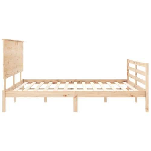 Okvir kreveta s uzglavljem 200 x 200 cm od masivnog drva Cijena