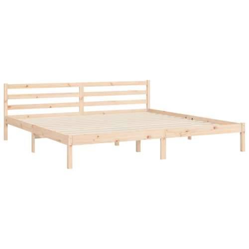 Okvir kreveta s uzglavljem 200 x 200 cm od masivnog drva Cijena