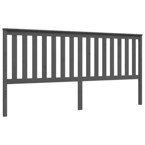 Okvir za krevet s uzglavljem sivi 200 x 200 cm od masivnog drva - Siva 200 x 200 cm Cijena