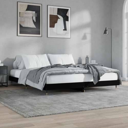 Okvir za krevet crni 200 x 200 cm konstruirano drvo - Crna 200 x 200 cm Cijena