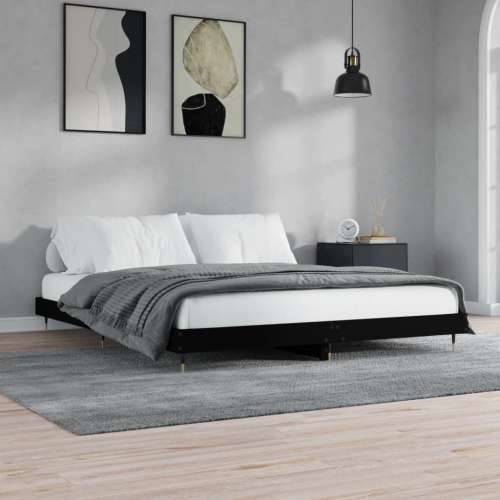 Okvir za krevet crni 200 x 200 cm konstruirano drvo - Crna 200 x 200 cm Cijena