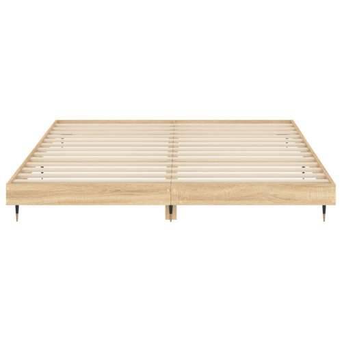 Okvir za krevet boja hrasta 200x200 cm od konstruiranog drva Cijena