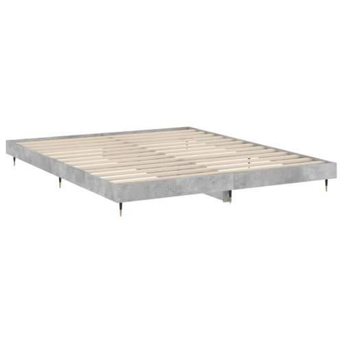 Okvir kreveta boja betona 200x200 cm od konstruiranog drva Cijena