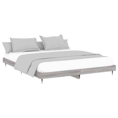 Okvir za krevet boja hrasta 200x200 cm od konstruiranog drva - Sivi hrast sonoma 200 x 200 cm Cijena