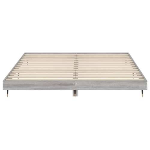 Okvir za krevet boja hrasta 200x200 cm od konstruiranog drva - Sivi hrast sonoma 200 x 200 cm Cijena