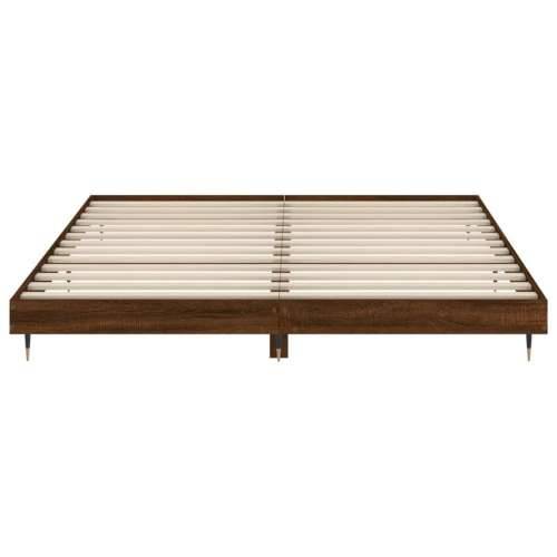 Okvir za krevet smeđi hrast 200 x 200 cm konstruirano drvo Cijena